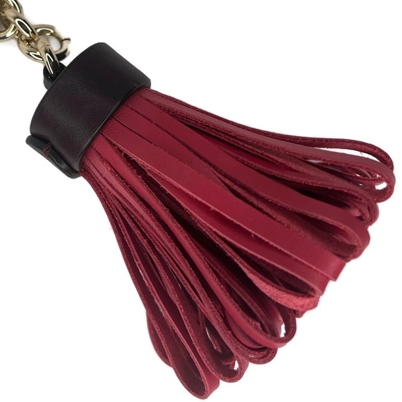 Coach Pink Tassel Keychain Charm Fob - Picture 3 of 3